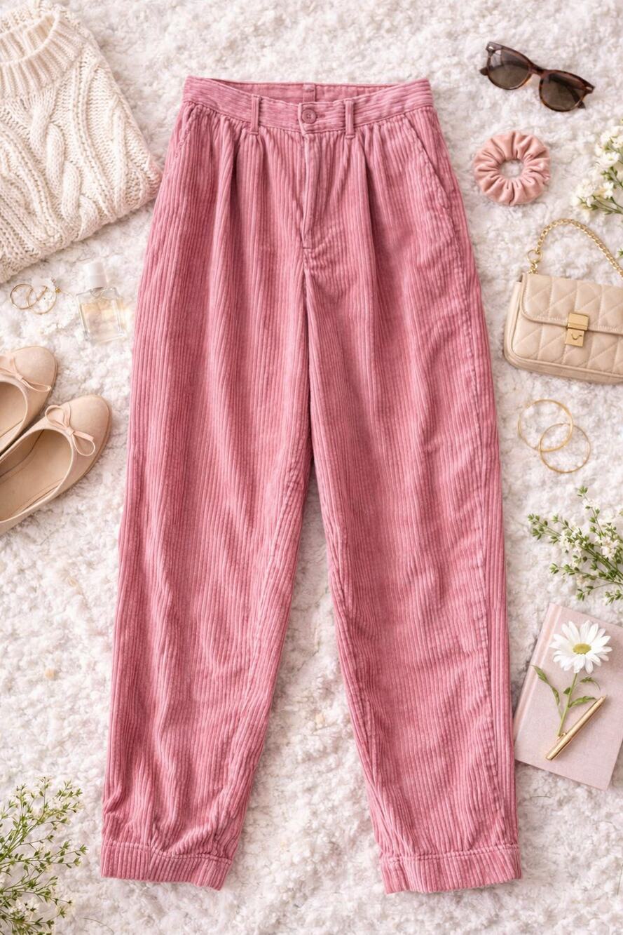 Rowing Blazers x Target Women’s Pink Corduroy Straight Leg Pants Dusty Rose SZ 6